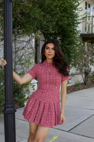 Vanna Pleated Tweed Dress The Unverified Vanna Pleated Tweed Dress The Unverified