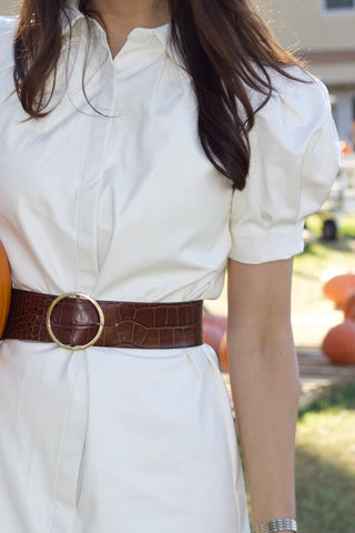 Eloise Ivory Vegan Leather Dress